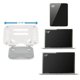 Support pour ordinateur portable LAPTOP STAND en argent d'une largeur de 27 cm pour appareils de 10 à 17 pouces de hjh OFFICE