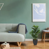 Plante artificielle verte LYRATA dans un pot noir simple de hjh OFFICE