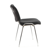 Chaise à quatre pieds XT 600 C noire avec assise et dossier rembourrés de hjh OFFICE – vue à 360° (vue de profil 100°)