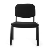 Chaise à quatre pieds noire XT 600 XL avec assise et dossier rembourrés de hjh OFFICE – vue à 360° (vue de face 0°)