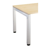 Angle du bureau JAVA 19 S avec décor en chêne clair noueux et structure métallique argentée de hjh OFFICE PRO