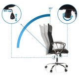 Mécanisme de réglage du dossier avec angle d'inclinaison de 90° sur le Siège de direction pour bureau à domicile ARIA HIGH de hjh OFFICE