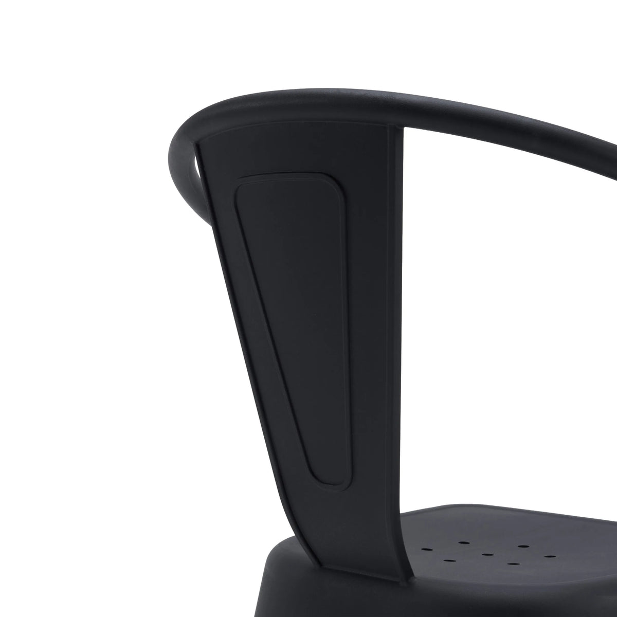 Accoudoir noir de la chaise de bistrot Vantaggio Poly de hjh OFFICE