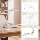 Lampe de bureau Lumanova D6 blanche avec col flexible et câble d'alimentation de hjh OFFICE (image générée par IA)