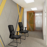 Deux chaises cantilever BRETON V B noires avec dossier en maille et accoudoirs de hjh OFFICE