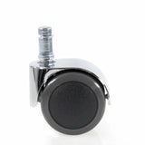 Roulettes 5x ROLO LUX 11mm/50mm noir et argent pour sols durs avec support chromé de hjh OFFICE