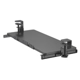 Plateau pour clavier VM-KB noir avec supports de fixation latéraux et rails de coulisse de hjh OFFICE