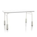 Bureau enfant KID GRO T gris clair avec structure blanche et pieds gris de hjh OFFICE – vue à 360° (vue de face 15°)