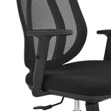 Accoudoir et dossier en maille du siège de bureau de qualité professionnelle Filaro en noir de hjh OFFICE