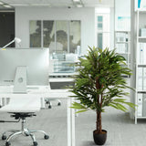 Plante artificielle verte MANGO dans un cache-pot sombre dans le bureau de hjh OFFICE