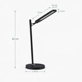 Dessin technique de la Lampe de Bureau Lumanova D2 avec une hauteur de 42 cm et un diamètre de pied de 18 cm de hjh OFFICE