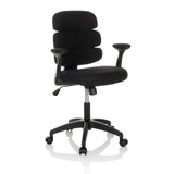 Chaise pivotante pour des enfants KID ERGOLINO B noire avec dossier rembourré et base à cinq roulettes de hjh OFFICE – vue à 360° (vue de trois quarts avant 30°)