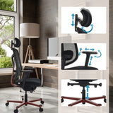 Appuie-tête, accoudoirs et hauteur d'assise réglables du Siège de bureau haut de gamme BICOLORE HIGH de hjh OFFICE