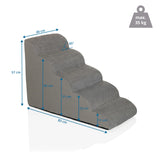 Dessin coté de l'Escabeau pour animaux de compagnie PAWY STEP 5, 83 x 57 cm et capacité de charge de 35 kg de hjh LIVING