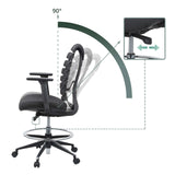Mécanisme d'inclinaison avec réglage à 90° et levier de commande de la chaise de comptoir ERGO LINE II WORK de hjh OFFICE