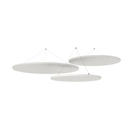Îlots acoustiques de plafond ronds et blancs ADSRB1 en lot de trois éléments de hjh OFFICE PRO