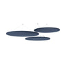 Trois îlots acoustiques ronds au plafond ADSRB1 de couleur bleue avec suspension au plafond de hjh OFFICE PRO