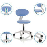 Chaise pivotante pour enfants MINIMOVO bleue avec dossier, hauteur d'assise et roulettes réglables de hjh OFFICE