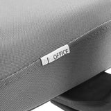 Revêtement en tissu gris avec logo de la marque sur le siège de bureau à domicile Sedito de hjh OFFICE