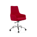 Siège de bureau à domicile SHAKE 100 rouge avec assise rembourrée et piètement à cinq roulettes de hjh OFFICE – vue à 360° (vue de trois quarts avant 40°)