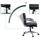 Siège de bureau à domicile Rovento noir avec accoudoirs et pied en étoile sur un tapis de hjh OFFICE