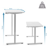 Dessin dimensionnel du bureau réglable en hauteur électriquement Worktime de 120 × 60 cm de hjh OFFICE