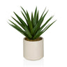 Plante artificielle Agave avec des feuilles vertes pointues dans un pot beige de hjh OFFICE