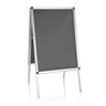 Support d'affiche AGENDA II en aluminium argenté avec surface noire de hjh OFFICE