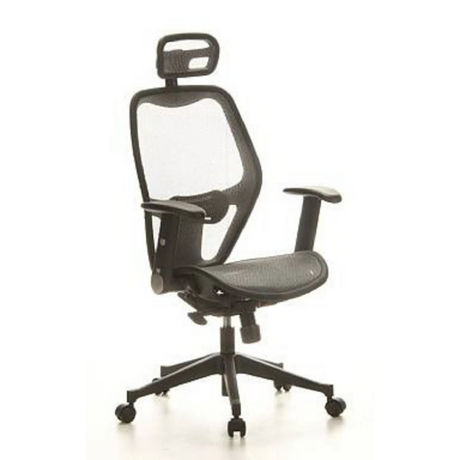Siège de bureau de qualité professionnelle AIR-PORT en gris argent avec dossier et assise en maille de hjh OFFICE
