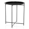 Table d'appoint ALLRUND en métal noire avec plateau rond et motif perforé de hjh LIVING
