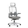 Siège de bureau de qualité professionnelle ARCEO W gris avec dossier en maille, appui-tête et accoudoirs de hjh OFFICE