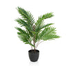 Plante artificielle ARECA avec des feuilles de palmier vertes dans un pot noir de hjh OFFICE