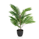 Plante artificielle ARECA avec des feuilles de palmier vertes dans un pot noir de hjh OFFICE