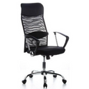 Siège de direction pour bureau à domicile ARIA HIGH noir avec dossier en maille et accoudoirs de hjh OFFICE