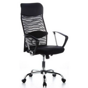 Siège de direction pour bureau à domicile ARIA HIGH noir avec dossier en maille et accoudoirs de hjh OFFICE