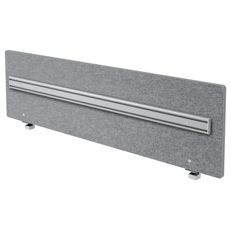 Paroi acoustique gris chiné ARO avec rail d'organisation intégré en aluminium de hjh OFFICE PRO