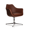 Fauteuil de salon ARTEMIA marron avec pied en étoile en métal brillant de hjh OFFICE