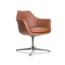 Fauteuil de salon ARTEMIA avec revêtement en cuir marron et piètement métallique à quatre branches de hjh OFFICE
