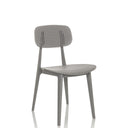 Chaise d'extérieur grise ARTIFO HOL avec dossier et assise perforés de hjh OFFICE