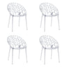 Quatre chaises à quatre pieds Artifo T transparentes avec dossier organiquement ajouré de hjh LIVING