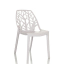 Chaise d'extérieur blanche ARTIFO TRI avec un dossier en maille à structure organique de hjh OFFICE