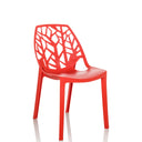 Chaise d'extérieur rouge ARTIFO TRI avec un dossier organiquement perforé de hjh OFFICE