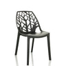 Chaise d'extérieur noire ARTIFO TRI avec un dossier ajouré aspect branches de hjh OFFICE