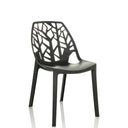 Chaise d'extérieur noire ARTIFO TRI avec un dossier ajouré aspect branches de hjh OFFICE