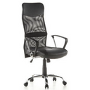 Siège de direction pour bureau à domicile ARTON 20 noir avec dossier en maille et accoudoirs de hjh OFFICE