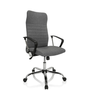 Siège de bureau à domicile ARTON 40 avec revêtement en tissu gris et piètement chromé de hjh OFFICE