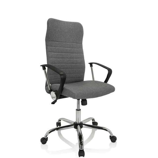 Siège de bureau à domicile ARTON 40 avec revêtement en tissu gris et piètement chromé de hjh OFFICE