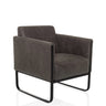 Fauteuil de salon Aruba Retro gris avec housse gris foncé et piètement luge noir de hjh OFFICE