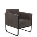 Fauteuil de salon Aruba Retro gris avec housse gris foncé et piètement luge noir de hjh OFFICE