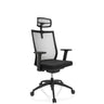 Siège de bureau de qualité professionnelle ASPEN PRO noir avec dossier en maille et appui-tête de hjh OFFICE
